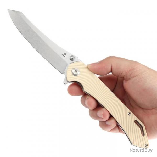 Couteau Tenable Colibri Tech White Manche G10 Lame Acier Nitro V Linerlock Clip T1060A4