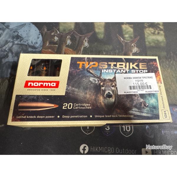 Balles Norma Tip Strike 300wsm 11g 170gr