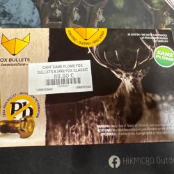 Balles Fox Bullets 9.3x62 sans plomb 14,2g 220gr