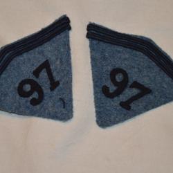 PATTE DE COL Mle 1916-BLEU HORIZON-97° REGIMENT D'INFANTERIE ALPINE-1914/1918