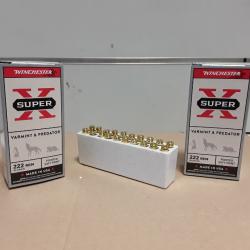 308-LOT DE 40 BALLES 222 WINCHESTER SUPER X SOFT POINT  50 GRAIN - PROMO!!!!!