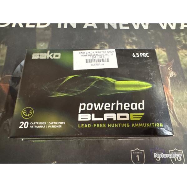 Lot de 2 botes de balles Sako Powerhead Blade 6,5 PRC 7.8g 120gr