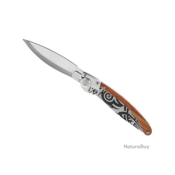 Couteau K2 Bois de Rose Dcor Tribal