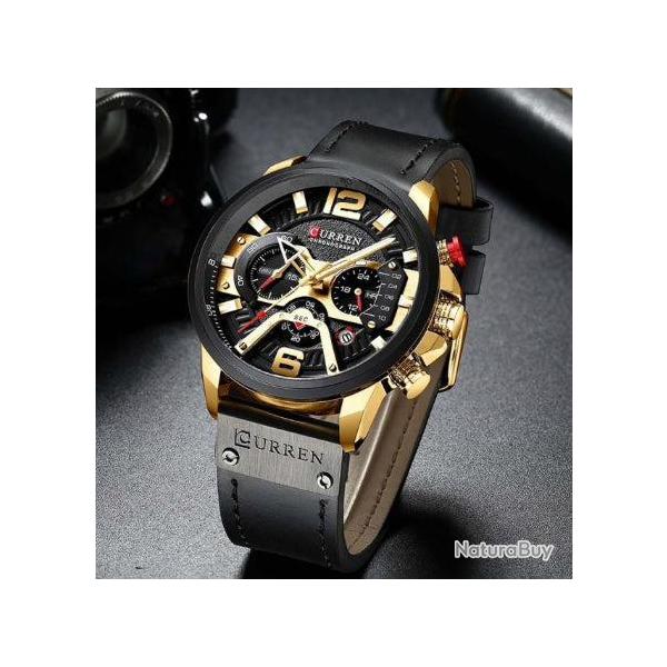 Montre Curren Noir/dor pour homme