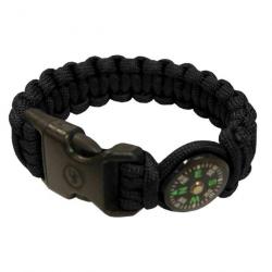 UST Brands W100295345 Bracelet Survie avec Boussole Noir