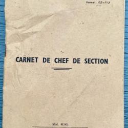 Carnet du chef de section modèle 61142