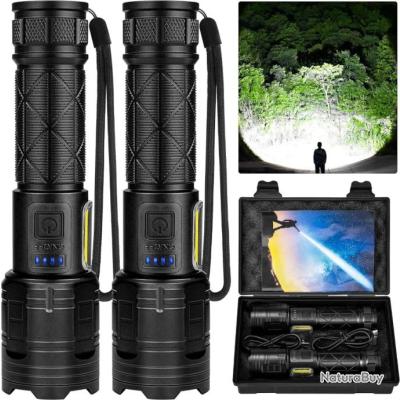 Lot De 2 Lampes Frontales Rechargeables - 28H Autonomie - Super Lumineuses 300° - LED