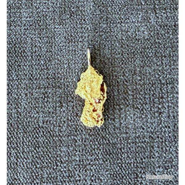 Ppite naturelle en or 22 / 24 K avec montage or 18 carats - Origine : Alaska