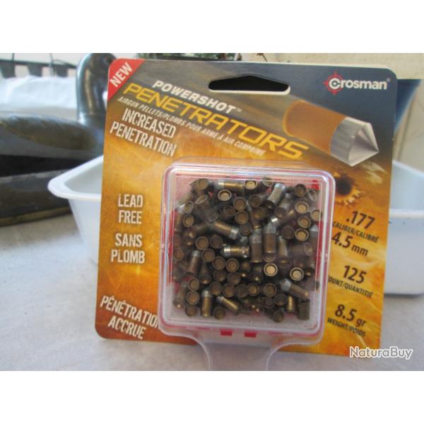 boite complete de 125 plombs penetrators 2 en 4.5mm crosman haute perforation