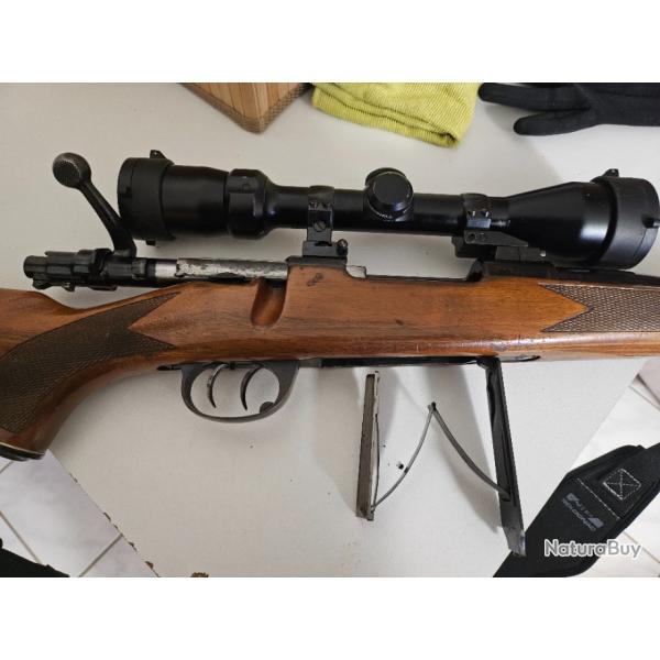 Carabine  verrou de type mauser 98k avec lunettes bushnell et balles 270 win