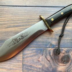 ANCIEN COUTEAU POIGNARD TYPE BOWIE KNIFE "FOX" MICARTA @KERSHAW BUCK PUMA