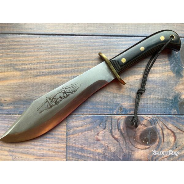 ANCIEN COUTEAU POIGNARD TYPE BOWIE KNIFE "FOX" MICARTA @KERSHAW BUCK PUMA