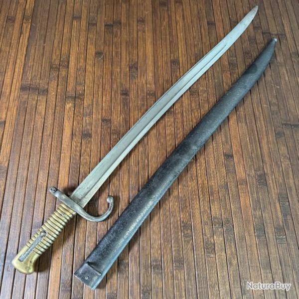 BAONNETTE SABRE CHASSEPOT 1866 MANUFACTURE D'ARMES DE ST ETIENNE DE 1874