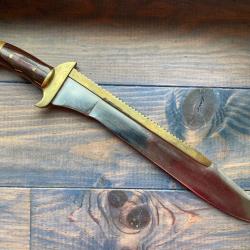 ANCIEN GRAND POIGNARD TYPE BOWIE KNIFE LT 47CM @KERSHAW BUCK PUMA COUTEAU INDIANA JONES