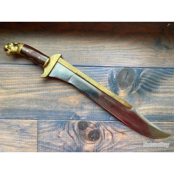 ANCIEN GRAND POIGNARD TYPE BOWIE KNIFE LT 47CM @KERSHAW BUCK PUMA COUTEAU