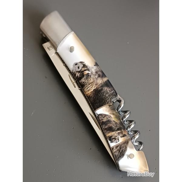 COUTEAU LE THIERS PAR CHAZEAU, manche cristalium, guilloch.