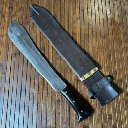 MACHETTE LEGITIMUS COLLINS & CO U.S RÉGLEMENTAIRE DATÉ DANS SON FOURREAU 1940 WW2