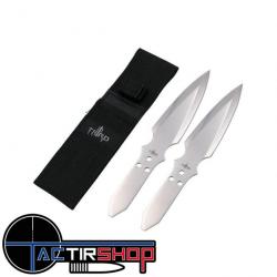 Jeu de 2 Couteaux de Lancer THIRD 13cm Inox + Etui