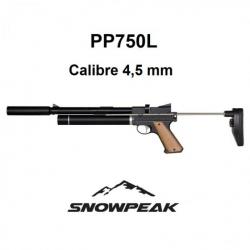 Pistolet PCP Snowpeak - Zasdar PP750L. Régulateur et suppresseur intégrés. Calibre 4,5 mm 14 Joules.