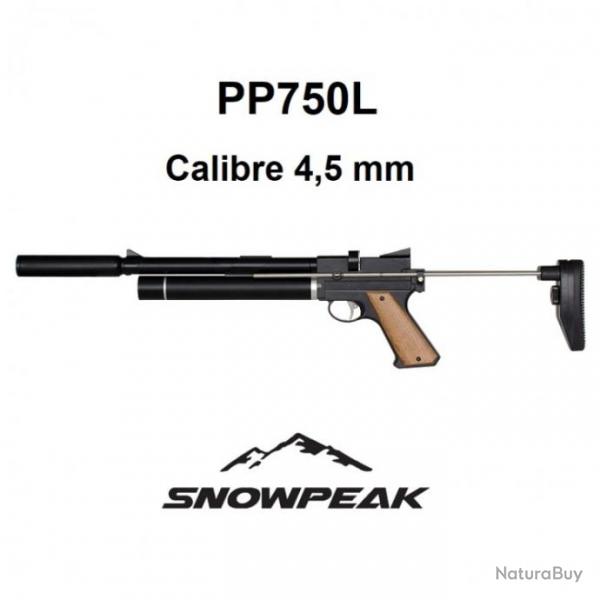 Pistolet PCP Snowpeak - Zasdar PP750L. Rgulateur et suppresseur intgrs. Calibre 4,5 mm 14 Joules.