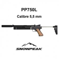 Pistolet PCP Snowpeak - Zasdar PP750L. Régulateur et suppresseur intégrés. Calibre 5,5 mm 14 Joules.