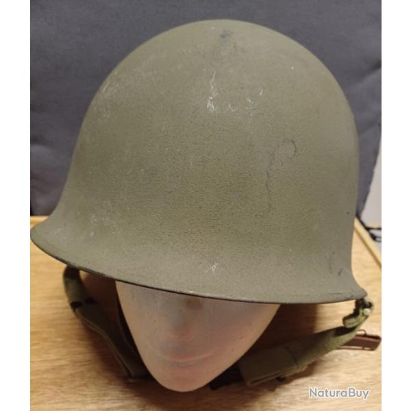 Casque lourd mod 1951 complet avec sous casque et liner - guerre d'Algrie - TBE