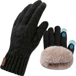 Gants Hiver Homme&Femme,Gant Chauffant Thermique Gant Tactile,Gants tricotés tactiles Chaud