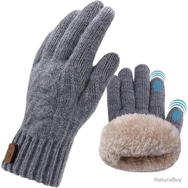 Gants Hiver Homme&Femme,Gant Chauffant Thermique Gant Tactile,Gants tricots tactiles Chaud