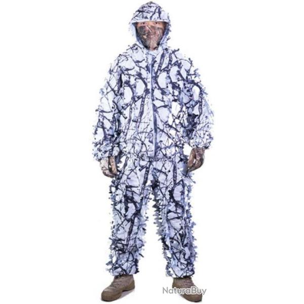 Camo 3D Neige Sauvage Fermeture clair Ghillie Costume Pour Paintball Airsoft Chasse