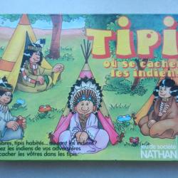 ancienne boîte de jeu de société VIDE Tipi où se cachent les indiens Nathan 1979