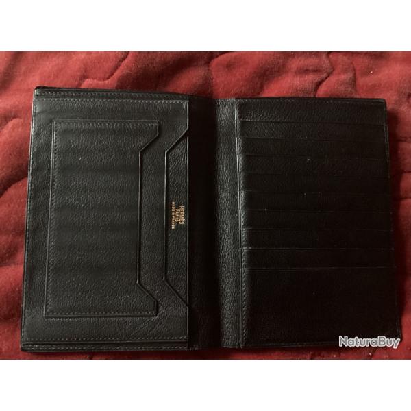 Portefeuille~ Porte Permis HERMES cuir grain noir