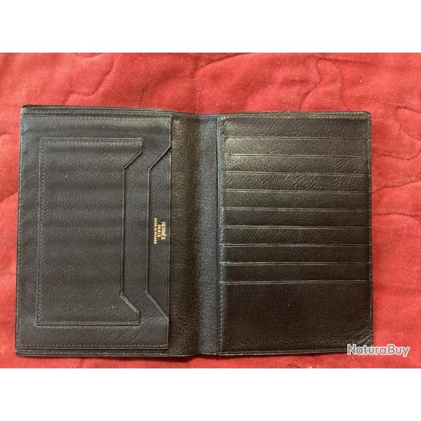 Portefeuille~ Porte Permis HERMES cuir grain noir