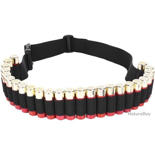 Cartouchire de Fusil de Chasse, 25 Fusil Rond Munitions Porte-Ceinture de Fusil Tactique Porte-ball