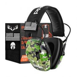 Casque de tir anti-bruit électronique NRR 23db PROHEAR Protection Active Camouflage