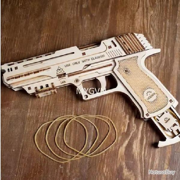 puzzle en bois - pistolet elastique