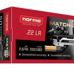 CART NORMA 22LR 2.6G/40GR MATCH-22 LRN PLOMB BTE 50