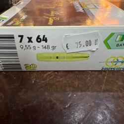 SAUVESTRE SPECIAL BATTUE SANS PLOMB CALIBRE 7X64 148GR BOITE DE 20