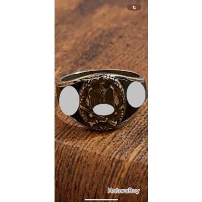 Bague En Argent Massif 925 Émaillée Style Art Déco - Taille 53, Occasion Superbe État