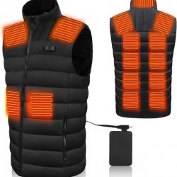 Gilet Chauffant pour Hommes et Femmes, 15 Zones, avec Batterie 20000 mAh, 3 Températures