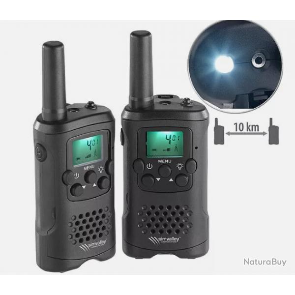 Talkies-Walkies WT-320 avec VOX et Lampe de Poche - Pack de 2 Idal pour Activits Extrieures