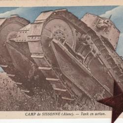 CPA - CAMP DE SISSONNE - TANK EN ACTION N°670
