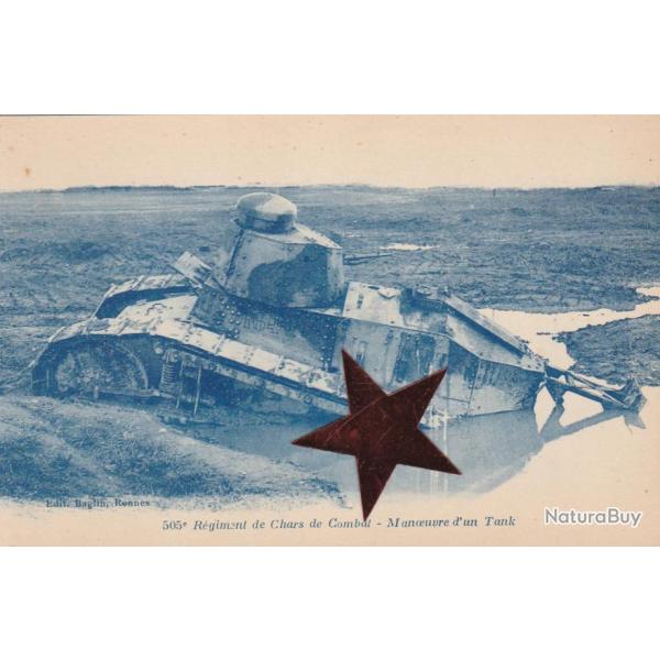 CPA -505e REGIMENT DE CHARS DE COMBAT - MANOEUVRE D'UN TANK N454