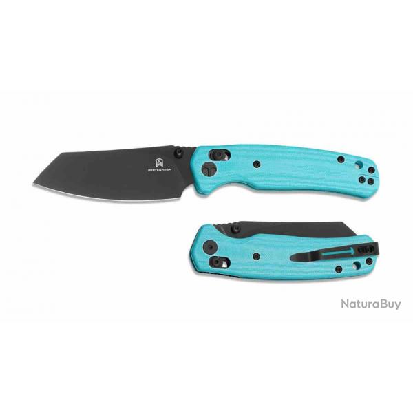 Couteau BESTECHMAN CICADA'S WING Blue Lame Acier 10Cr15MoV Blk Manche G10 B-Lock Clip BTKMK06J