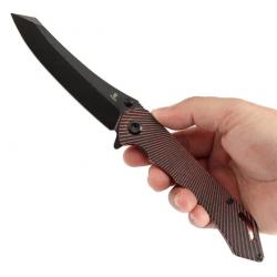 Couteau Tenable Colibri Tech Black & Red Manche G10 Lame Acier Nitro V Linerlock Clip T1060A1