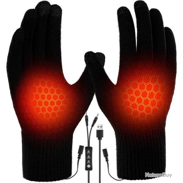 Gants Chauffants USB pour Hommes Femmes, Gants Chauffants lectriques Double Face Gants Chauffants