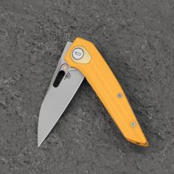 Couteau Bestech VK-VOID Yellow Lame Acier MagnaCut Manche G10 IKBS Liner Lock Clip BTKG63A