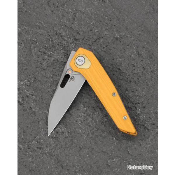 Couteau Bestech VK-VOID Yellow Lame Acier MagnaCut Manche G10 IKBS Liner Lock Clip BTKG63A