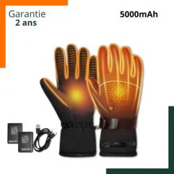 Gants chauffants avec batterie rechargeable 5000mAh - Garantie 2 ans - Livraison rapide