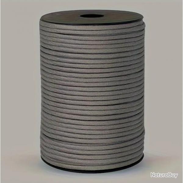 Corde De Tente En Polyester, 100m/3937 Pouces, 9 Brins, 4mm Gris Outdoor Chasse Pche Montagne