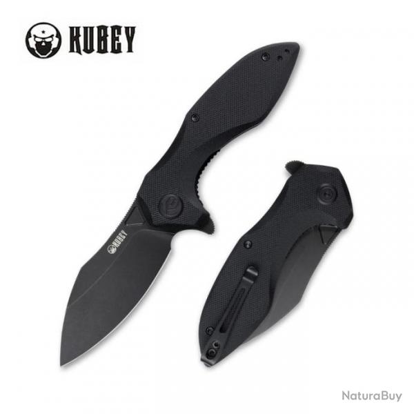 Couteau Kubey Noble Nest Black Manche G10 Lame Acier D2 Blk IKBS Linerlock Clip KUB236F2